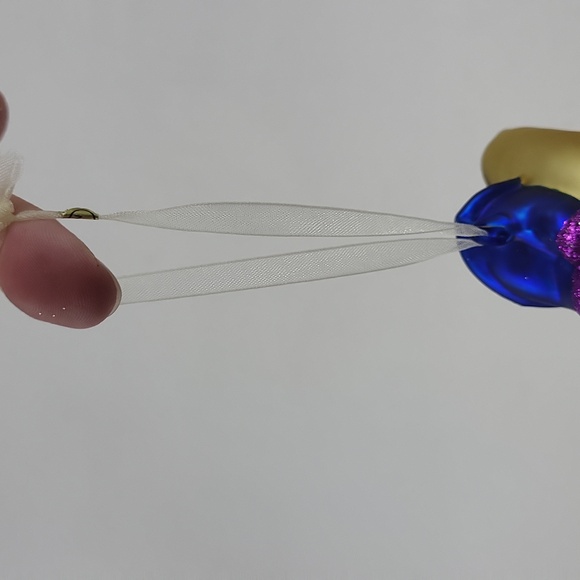 Gold Moon Glass Ornament with Santa and Elf - Picture 7 of 10